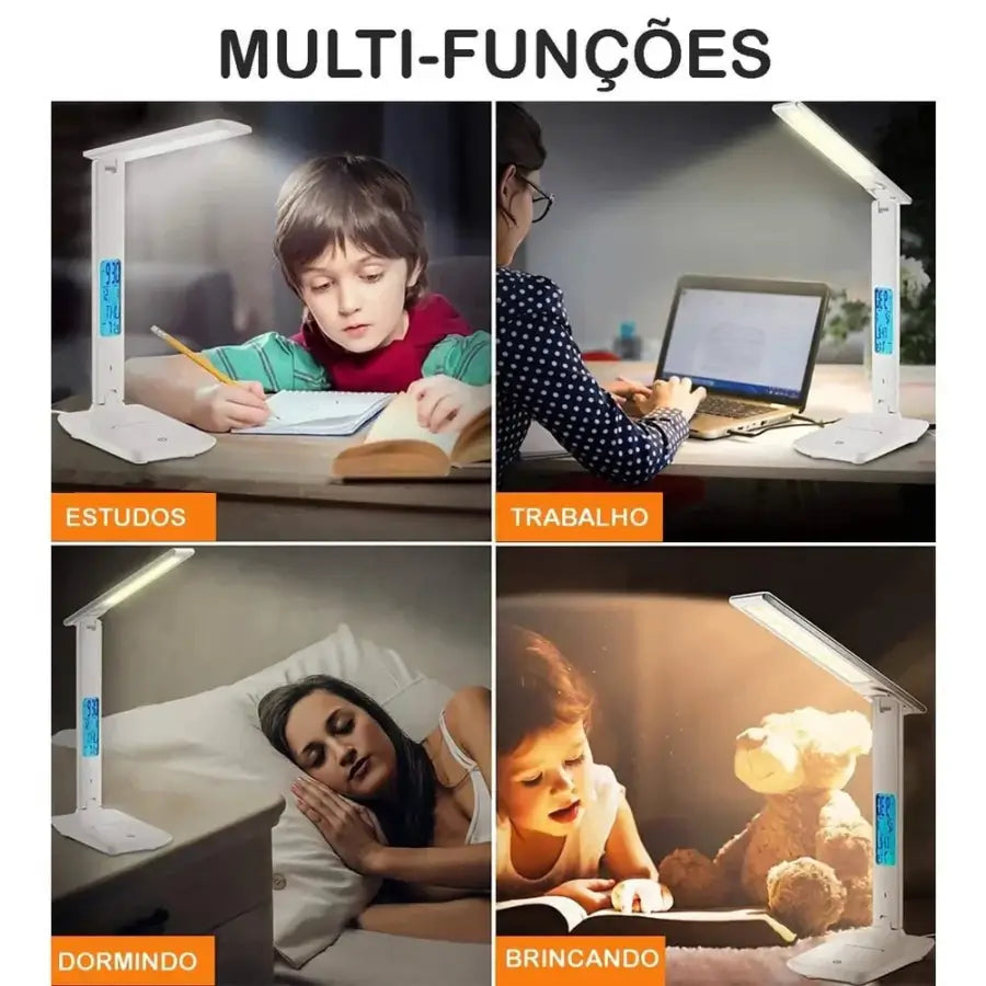 Abajur Touch Multifuncional Ajustável USB